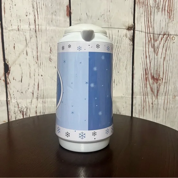 Snowman Themed Blue and White Thermos unused eventhough old 24-30oz - Picture 2 of 13